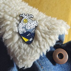 Humpback Under The Moon Enamel Pin